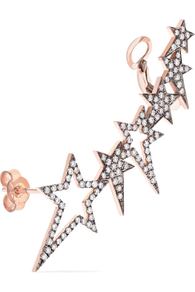 DIANE KORDAS, Star 18-karat rose gold diamond ear cuff £3,335