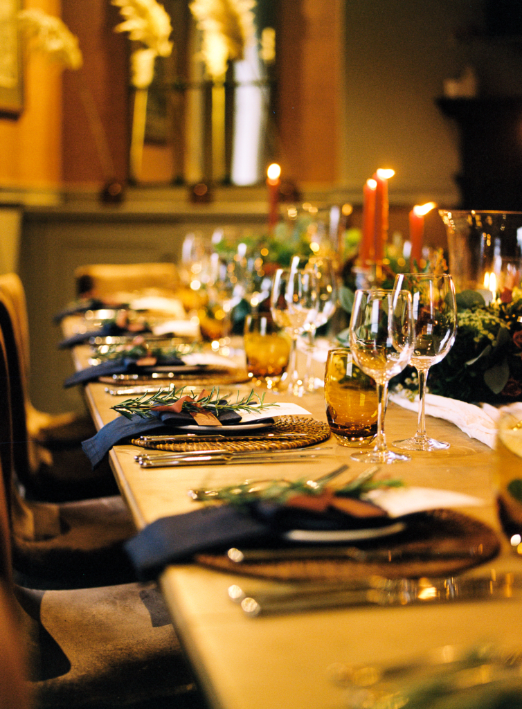 Wedding table decor at Painswick