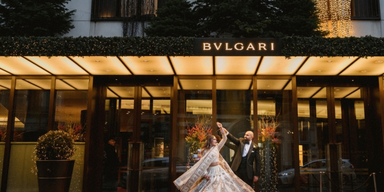 Inside: A Sparkling Winter Wedding At Bulgari Hotel London